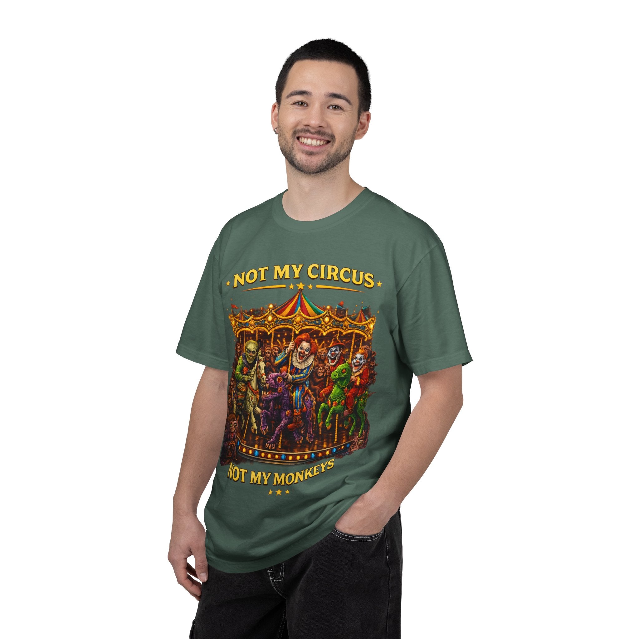 Not My Circus Not My Monkeys – Carousel Front Print Tee | Comfort Colors® Unisex Shirt