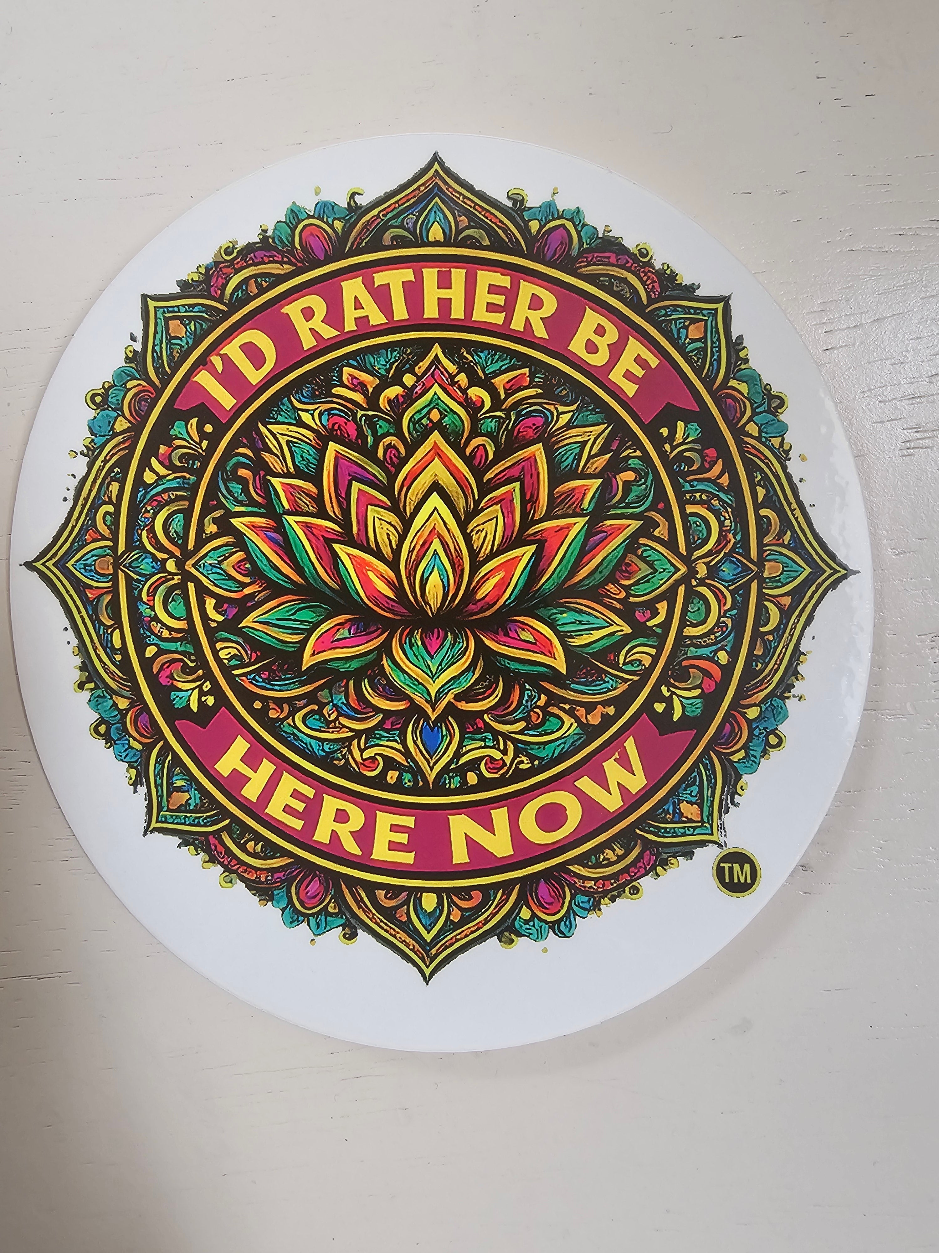 Stick With It - I'd Rather Be Here Now - Lotus window sticker