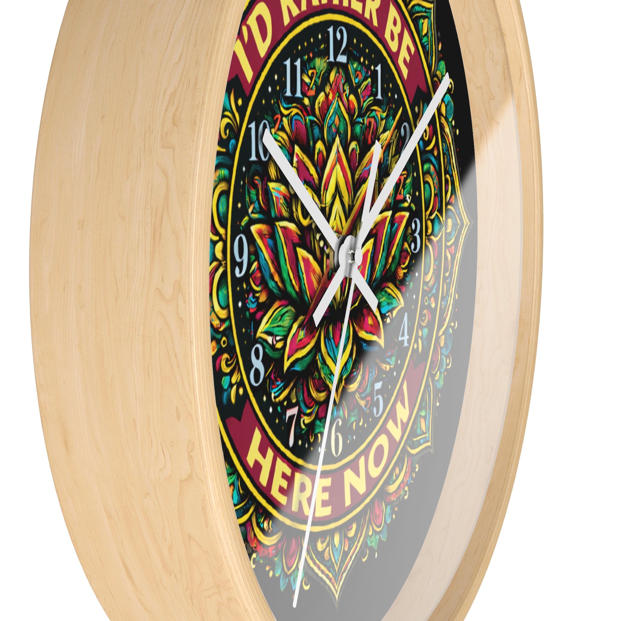 I’d Rather Be Here Now Wall Clock — Signature Logo Mindfulness Decor