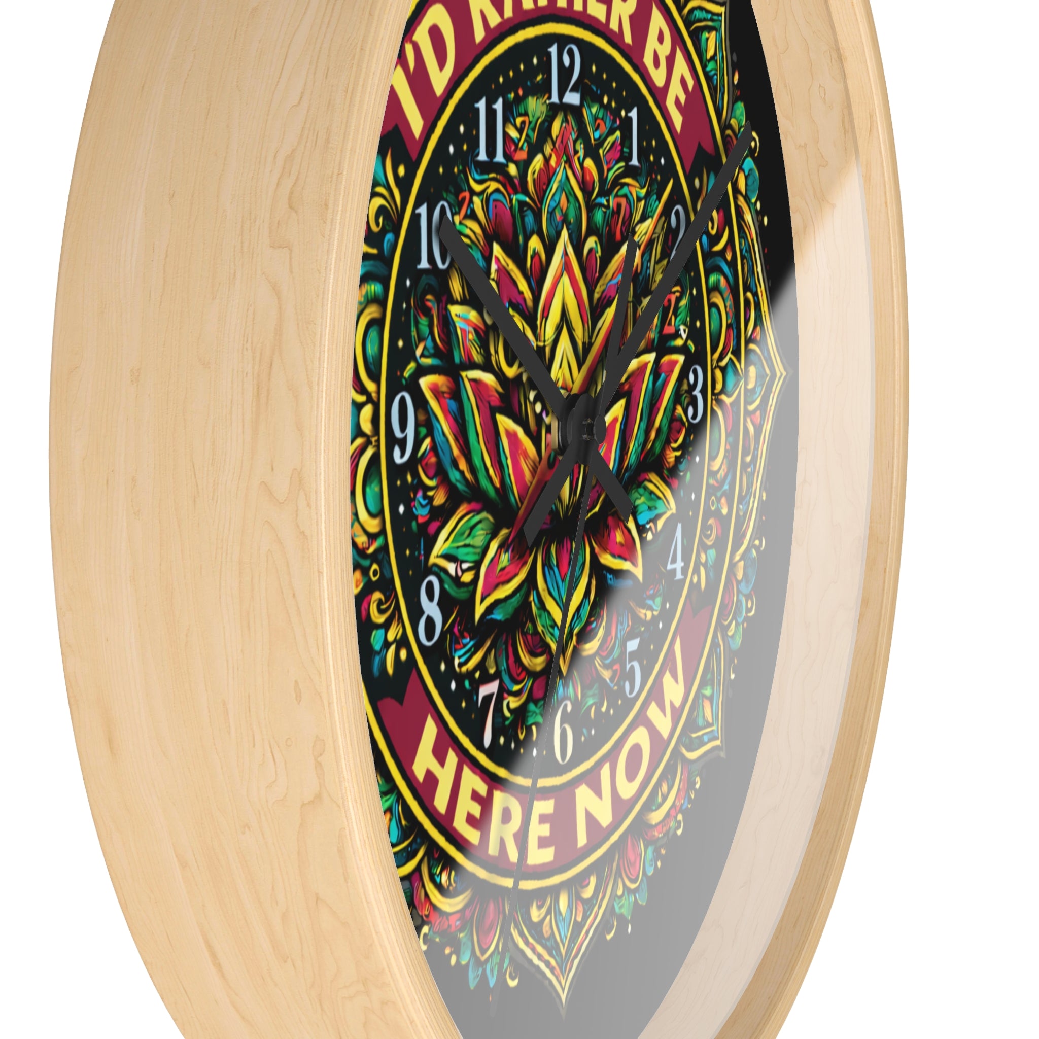 I’d Rather Be Here Now Wall Clock — Signature Logo Mindfulness Decor
