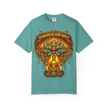 Buddha Lotus Mandala Tee – I’D RATHER BE HERE NOW™