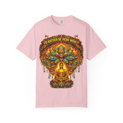 Buddha Lotus Mandala Tee – I’D RATHER BE HERE NOW™